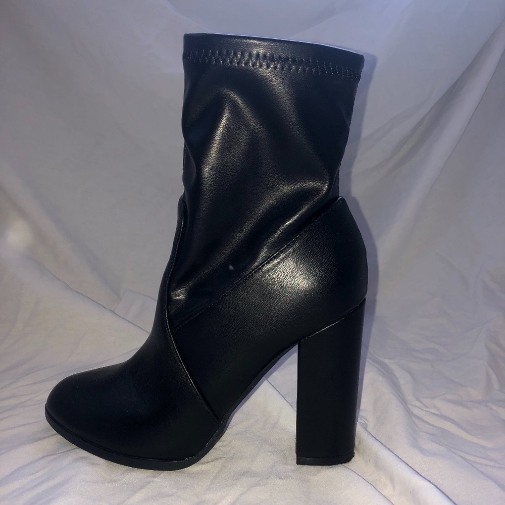 Black Leather Booties